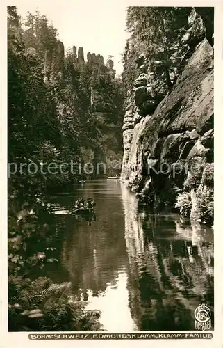 AK / Ansichtskarte Foto_Hahn_Nr. 1642 Edmundsklamm Klammfamilie B?hmische Schweiz  Foto_Hahn_Nr.