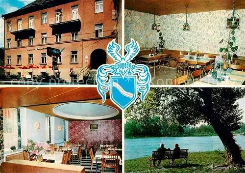 AK / Ansichtskarte Bad_Deutsch Altenburg Hotel Restaurant Haus Furtenbach Uferpartie an der Donau Bad_Deutsch Altenburg