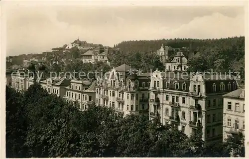 AK / Ansichtskarte 0 Marienbad_Tschechien_Boehmen Hauptstrasse mit Caf? Egerl?nder Marienbad_Tschechien