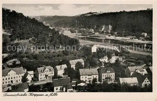 AK / Ansichtskarte Krippen_Bad_Schandau Panorama Elbepartie Krippen_Bad_Schandau