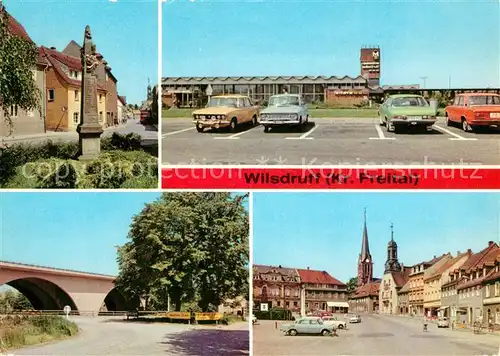 AK / Ansichtskarte Wilsdruff Postsaeule Autobahn Raststaette Autobahnbruecke Markt Wilsdruff