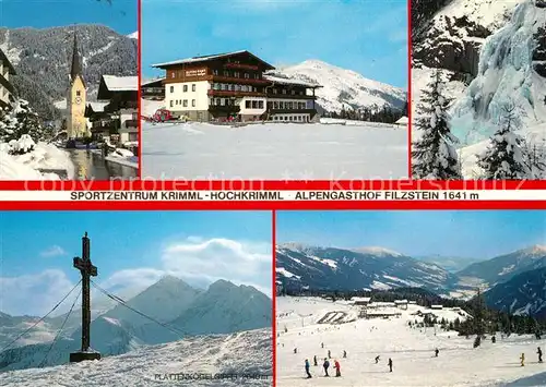 Krimml Sportzentrum Krimml Gerlosplatte Alpengasthof Filzstein Plattenkogel Gipfelkreuz Wasserfall Skigebiet Alpen Krimml