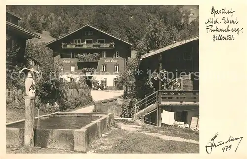 AK / Ansichtskarte Finkenberg_Tirol Gasthof Eberl Brunnen Finkenberg Tirol