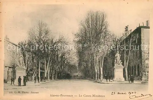 AK / Ansichtskarte Aix en Provence Cours Mirabeau Monument Allee Aix en Provence