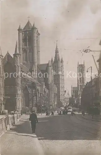 AK / Ansichtskarte Strassenbahn Gand Eglise St. Martin  