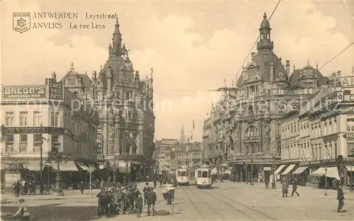 AK / Ansichtskarte Strassenbahn Anvers Rue Leys  