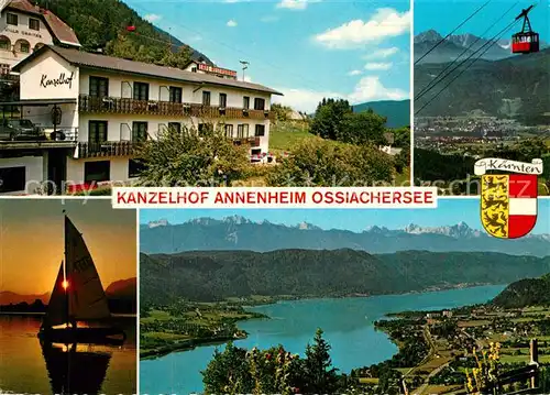 AK / Ansichtskarte Annenheim_Ossiacher_See Gaestehaus Pension Kanzelhof Bergbahn Segeln Alpenpanorama Annenheim_Ossiacher_See