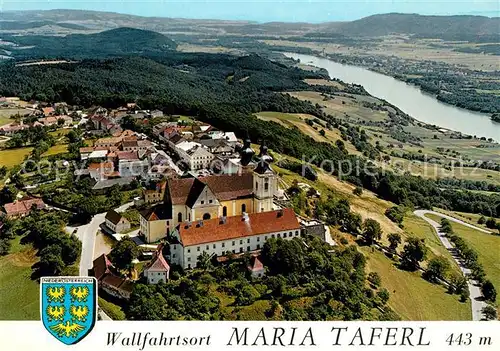 AK / Ansichtskarte Maria_Taferl Wallfahrtsort Barocke Basilika 18. Jhdt. Fliegeraufnahme Maria Taferl