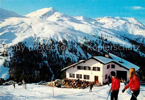 AK / Ansichtskarte Reschen_See_Tirol Schihaus Schoeneben 