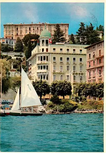 AK / Ansichtskarte Lugano_Lago_di_Lugano Hotel International au lac Luganersee Lugano_Lago_di_Lugano