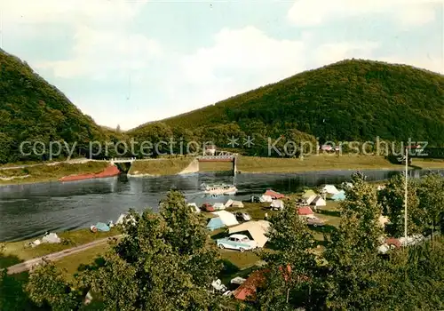 AK / Ansichtskarte Kemnade Campingplatz Faehrhaus an der Weser Kemnade