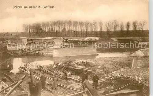 Conflans en Jarnisy Bruecke am Bahnhof Truemmer 1. Weltkrieg Conflans en Jarnisy