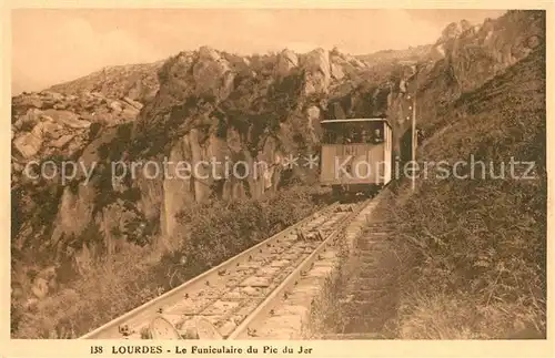 AK / Ansichtskarte Lourdes_Hautes_Pyrenees Le Funiculaire du Pic du Jer Lourdes_Hautes_Pyrenees