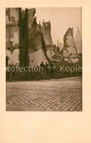 AK / Ansichtskarte Lille_Nord Zerstoerter Stadtteil Kriegsschauplatz 1. Weltkrieg Wohlfahrtspostkarte der Frauenhilfe Lille_Nord