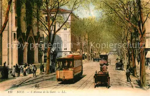 AK / Ansichtskarte Nice_Alpes_Maritimes Avenue de la Gare Tram Nice_Alpes_Maritimes