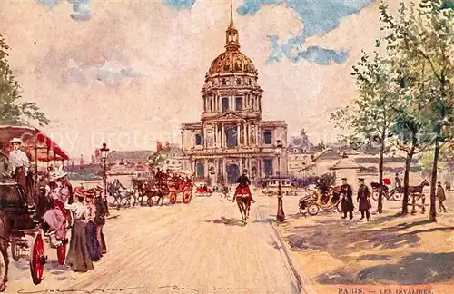 AK / Ansichtskarte Paris Hotel des Invalides Dessin Kuenstlerkarte Paris