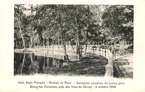 AK / Ansichtskarte Les_Vaux_de_Cernay Etang des Fontaines Club Alpin Francais Caravanes scolaires de jeunes gens Les_Vaux_de_Cernay