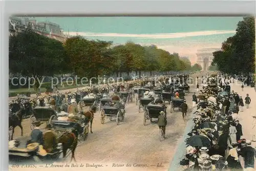 AK / Ansichtskarte Paris Avenue du Bois de Boulogne Retour des Courses Paris