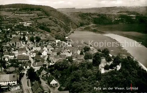 AK / Ansichtskarte Polle_Oberweser Fliegeraufnahme Polle_Oberweser