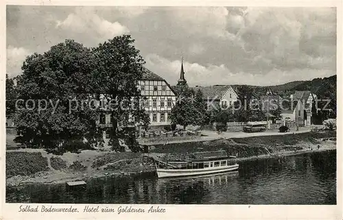 AK / Ansichtskarte Bodenwerder Solbad Hotel zum Goldenen Anker an der Oberweser Bodenwerder