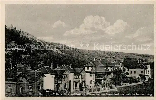 AK / Ansichtskarte Bad_Sulza Pensionshaeuser in den Emsenwehren und Sonnenburg Bad_Sulza