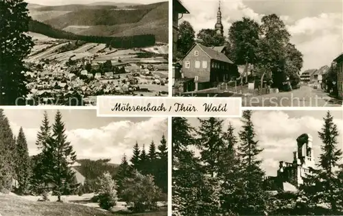 AK / Ansichtskarte Moehrenbach Ortsmotiv mit Kirchturm Burg Landschaftspanorama Moehrenbach