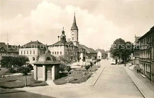 AK / Ansichtskarte Buergel_Thueringen Karl Marx Platz und Rathaus Buergel Thueringen