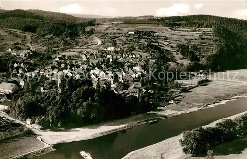 AK / Ansichtskarte Polle_Oberweser Fliegeraufnahme Polle_Oberweser