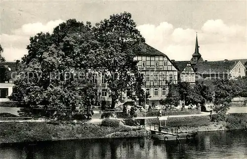 AK / Ansichtskarte Bodenwerder Hotel Zum goldenen Anker an der Weser Bodenwerder