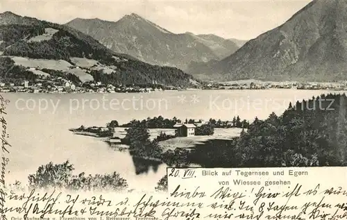 AK / Ansichtskarte Bad_Wiessee_Tegernsee Panorama Blick auf Tegern und Egern Alpen Bad_Wiessee_Tegernsee