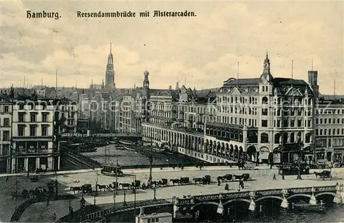 AK / Ansichtskarte Hamburg Reesendammbruecke mit Alsterarkaden Hamburg