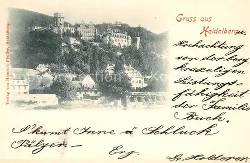 AK / Ansichtskarte Heidelberg_Neckar Blick auf das Schloss Deutsche Reichspost Heidelberg Neckar