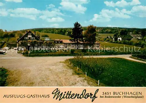 AK / Ansichtskarte Buchhagen Ausflugsgasthaus Mittendorf Weserbergland Buchhagen