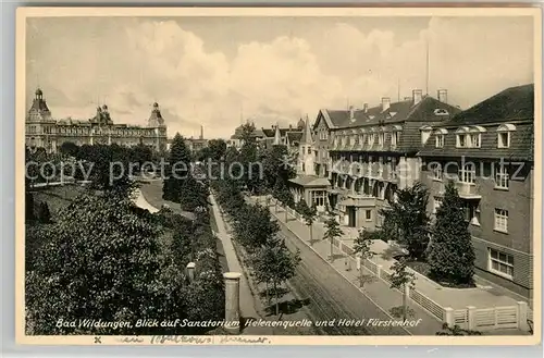 AK / Ansichtskarte Bad_Wildungen Sanatorium Helenenquelle Hotel Fuerstenhof Bad_Wildungen