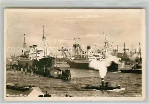 AK / Ansichtskarte Hamburg Hafen Hochseedampfer Schlepper Hamburg