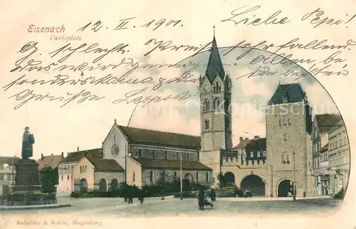 AK / Ansichtskarte Eisenach_Thueringen Carlsplatz Kirche Eisenach Thueringen