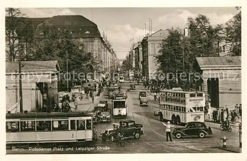 AK / Ansichtskarte Berlin Potsdamer Platz Leipziger Strasse Verkehr Strassenbahn Berlin