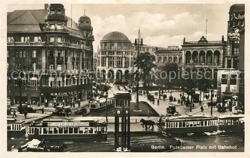 AK / Ansichtskarte Berlin Potsdamer Platz mit Bahnhof Strassenbahn Berlin