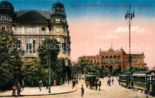 AK / Ansichtskarte Berlin Potsdamer Platz Strassenbahn Bahnhof Berlin