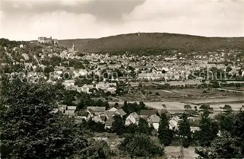 AK / Ansichtskarte Marburg_Lahn Panorama Universitaetsstadt mit Schloss Marburg_Lahn