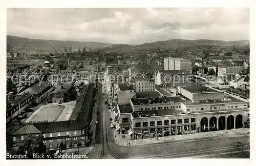 AK / Ansichtskarte Stuttgart Panorama Blick vom Bahnhofsturm Stuttgart