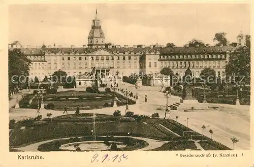 AK / Ansichtskarte Karlsruhe_Baden Residenzschloss Karlsruhe_Baden