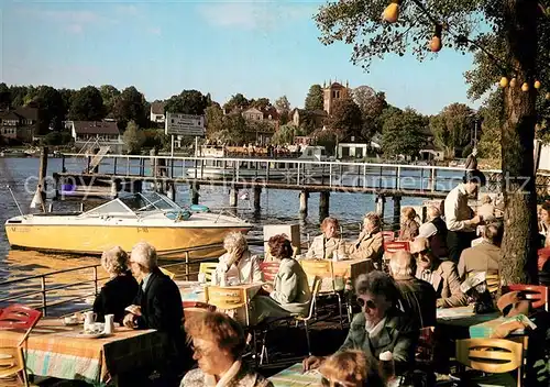 AK / Ansichtskarte Berlin Stoelpchensee Bootsanleger Fahrgastschiff Gaststaette Terrasse Berlin