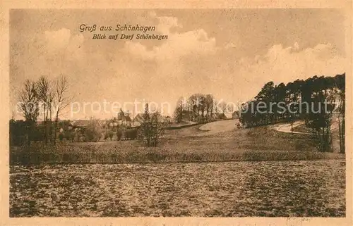 AK / Ansichtskarte Schoenhagen_Neustadt_Dosse Blick zum Dorf Schoenhagen_Neustadt_Dosse