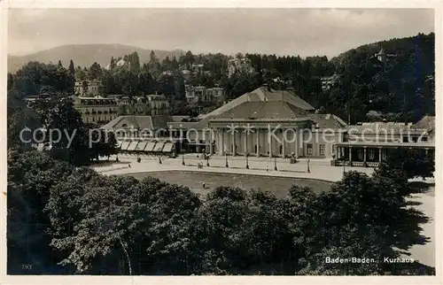 AK / Ansichtskarte Baden Baden Kurhaus Baden Baden