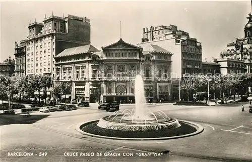 AK / Ansichtskarte Barcelona_Cataluna Cruce Paseo de Gracia con Gran Via Barcelona Cataluna