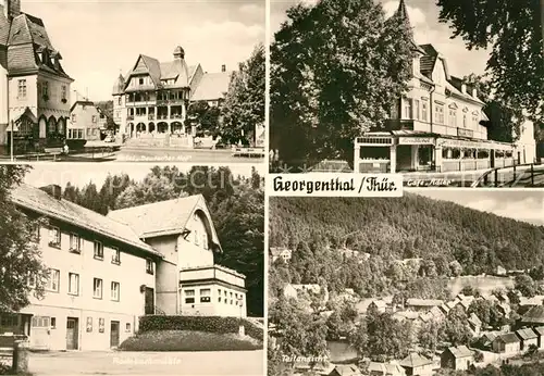 AK / Ansichtskarte Georgenthal_Gotha Caf? Adler Fliegeraufnahme Bodebachm?hle Hotel Deutscher Hof Georgenthal Gotha