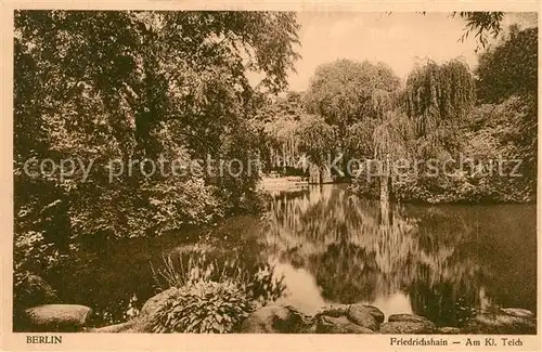 AK / Ansichtskarte Berlin Friedrichshain Am kleinen Teich Berlin