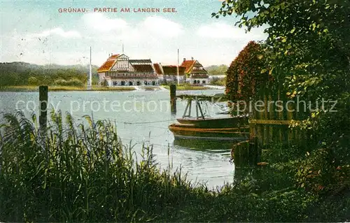 AK / Ansichtskarte Gruenau_Berlin Partie am Langen See Gruenau Berlin