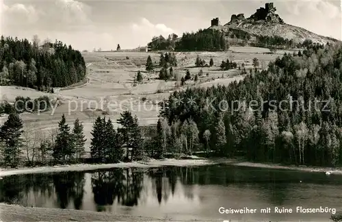 AK / Ansichtskarte Flossenbuerg Geisweiher mit Ruine Flossenbuerg Flossenbuerg